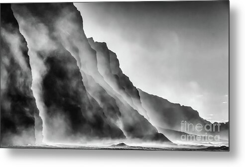 Cliff Metal Print featuring the photograph Mist on the rocks by Lyl Dil Creations