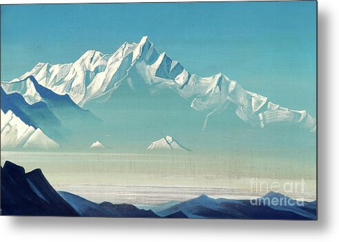 Himalayas Metal Print featuring the drawing Mount Of Five Treasures Two Worlds by Heritage Images