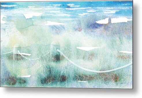 Digital Metal Print featuring the painting New Zealand beachscape by Jocelyn Friis