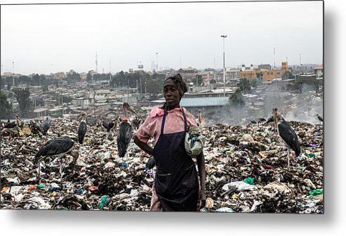  Metal Print featuring the photograph No Break At Dandora Dump, Nairobi by Elena Molina