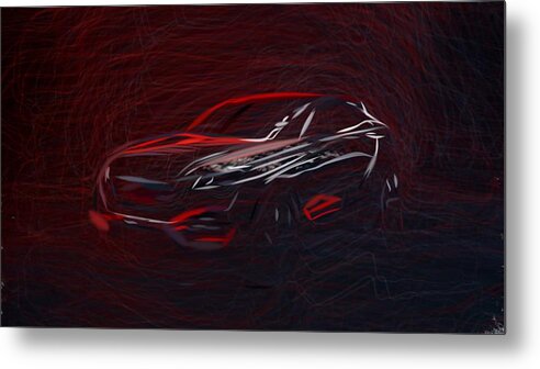 Peugeot Metal Print featuring the digital art Peugeot Quartz Drawing by CarsToon Concept