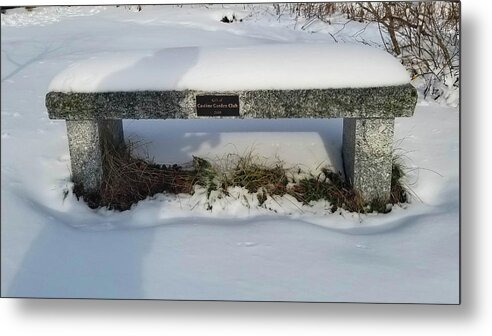 Bench Metal Print featuring the photograph Snowy Bench by George Kenhan