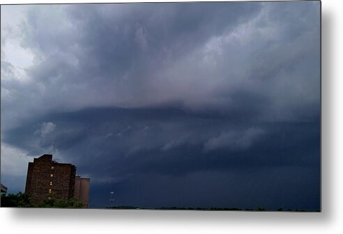 Weather Metal Print featuring the photograph Storm Approaching the City by Ally White