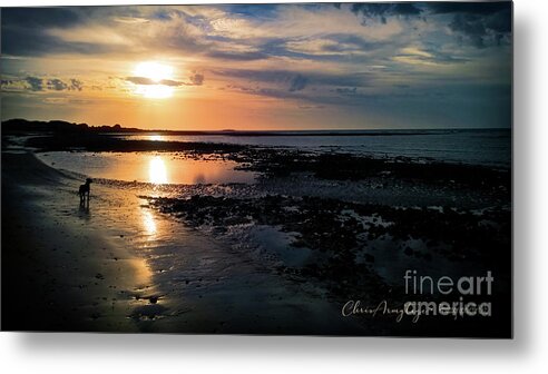 Sunset Metal Print featuring the photograph Sunset on Morelands Beach by Chris Armytage