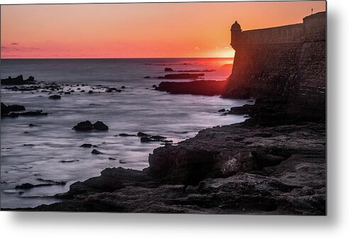 Andalucia Metal Print featuring the photograph Sunset over the castle - Cadiz, Spain - Seascape photography by Giuseppe Milo