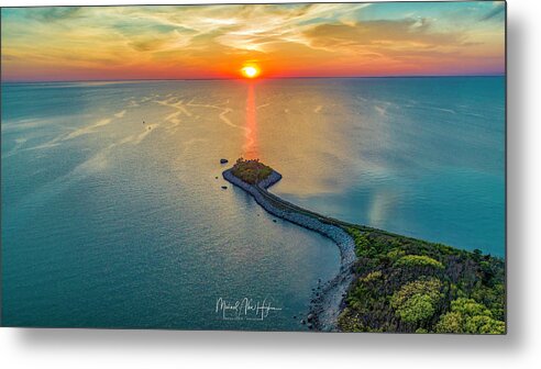 Falmouth Metal Print featuring the photograph The Last Ray by Veterans Aerial Media LLC