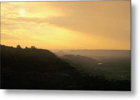 Theodore Roosevelt National Park Sunset Metal Print featuring the photograph Theodore Roosevelt National Park53 by Gordon Semmens
