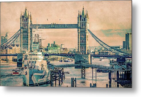 Thames Metal Print featuring the photograph Tower Bridge on a Winter Afternoon by Marcy Wielfaert