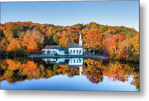 Church Metal Print featuring the photograph Autumn Reflections #1 by Sean Mills