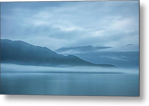 Alaska Metal Print featuring the photograph Foggy Morning in Juneau by Marcy Wielfaert