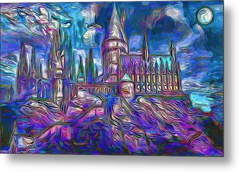 Paint Metal Print featuring the painting Magic castle #1 by Nenad Vasic