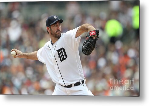 Second Inning Metal Print featuring the photograph Justin Verlander by Leon Halip