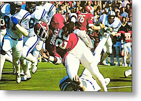  Metal Print featuring the mixed media 1982 Marcus Dupree Art by Row One Brand