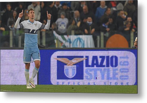 People Metal Print featuring the photograph SS Lazio v ACF Fiorentina - Serie A #3 by Giuseppe Bellini