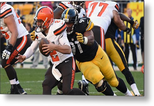 People Metal Print featuring the photograph Cleveland Browns v Pittsburgh Steelers by George Gojkovich