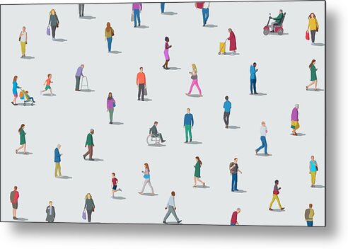 Pneumonia Metal Print featuring the drawing Social Distancing #4 by Smartboy10