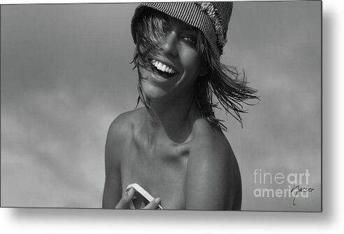 20-25 Years Metal Print featuring the photograph 7556 La Belle Model Actor Rachael enjoying Delray Beach by Amyn Nasser Fashion Photographer
