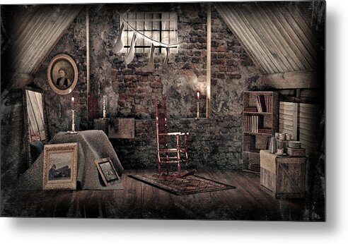 Abandoned Metal Print featuring the digital art Old wooden Attic by Rose Lewis