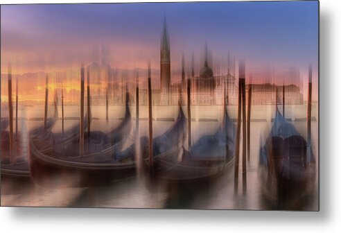 Abstract Metal Print featuring the photograph Abstract Venice by Sue Leonard