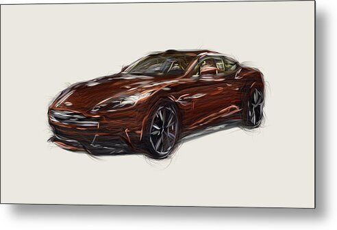Aston Metal Print featuring the digital art Aston Martin AM 310 Vanquish Car Drawing by CarsToon Concept