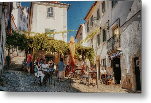 Tavern Metal Print featuring the photograph Autumn in Lisbon by Micah Offman