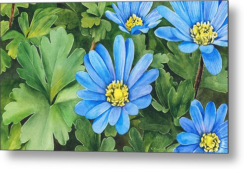 Anemone Metal Print featuring the painting Balkan Anemone by Espero Art