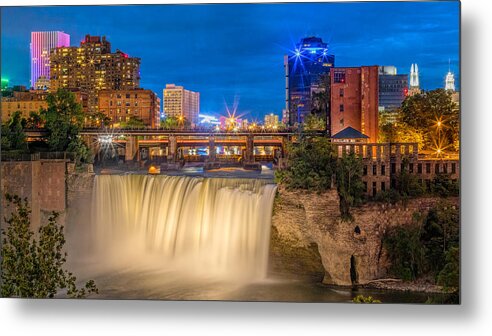Waterfalls Metal Print featuring the photograph Blue Hour Falls by Rod Best