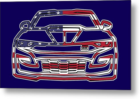 Chevy Metal Print featuring the digital art Camaro SS Outline by Darrell Foster