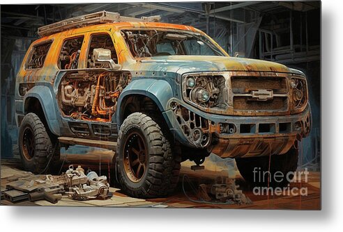 Dodge Metal Print featuring the drawing Car 2285 Dodge Nitro by Clark Leffler