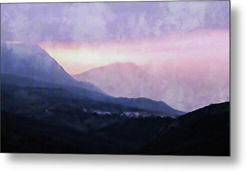 Landscape Of Italy Metal Print featuring the painting Caramanico, Italian Landscape - 04 by AM FineArtPrints