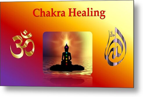 Chakras Metal Print featuring the mixed media Chakra Healing by Nancy Ayanna Wyatt