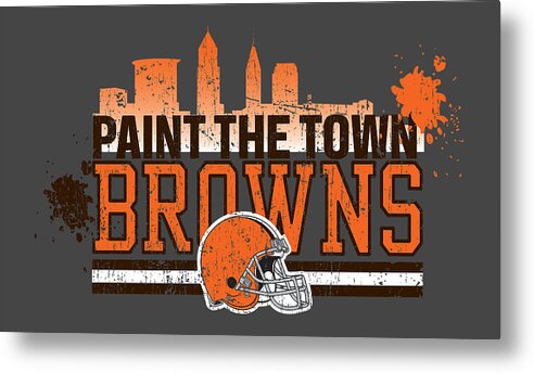 Browns Metal Print featuring the digital art Cleveland Browns Football by Rara Nia