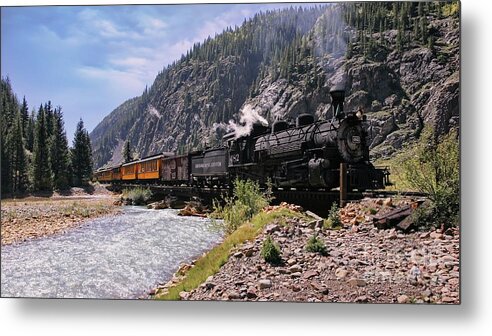 Railway Metal Print featuring the photograph Durango and Silverton Steam Train, Colorado, USA by Philip Preston