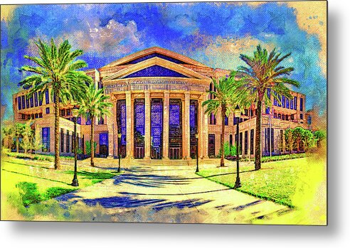 Duval County Courthouse Metal Print featuring the digital art Duval County Courthouse in Jacksonville, Florida - digital painting by Nicko Prints