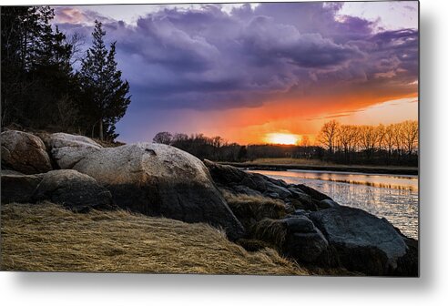 Essex River Sunset Metal Print featuring the photograph Essex River Sunset by Michael Hubley