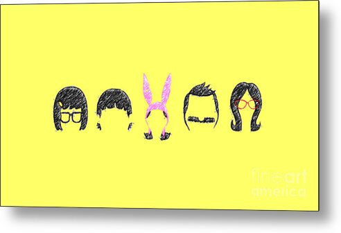 Family Metal Print featuring the drawing Family Silhouette by Darrell Foster