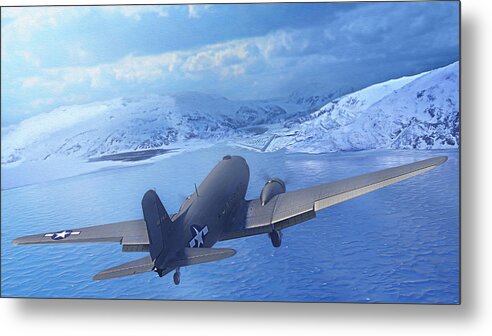 Dc-3 Metal Print featuring the digital art Feelin Mighty Blue by Adam Burch