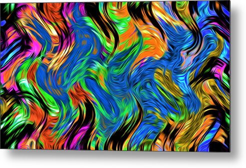 Abstract Metal Print featuring the digital art Flames of Passion - Abstract by Ronald Mills