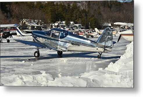 Ice Runway Metal Print featuring the photograph Fly - In On Ice by Steve Brown