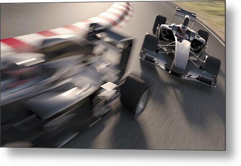 Aerodynamic Metal Print featuring the photograph Formula One Racing by Mevans