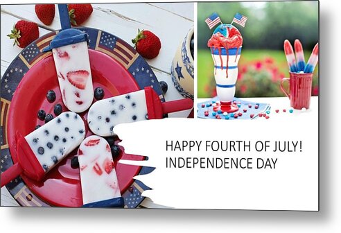 4th Of July Metal Print featuring the mixed media Fourth of July Picnic by Nancy Ayanna Wyatt