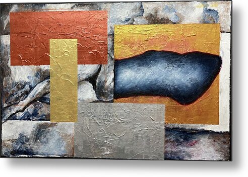 Surrealistic Metal Print featuring the painting Homage to Matisse, Magritte, and Ernst by David Euler
