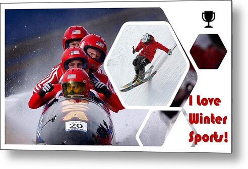 Winter Metal Print featuring the photograph I Love Winter Sports by Nancy Ayanna Wyatt