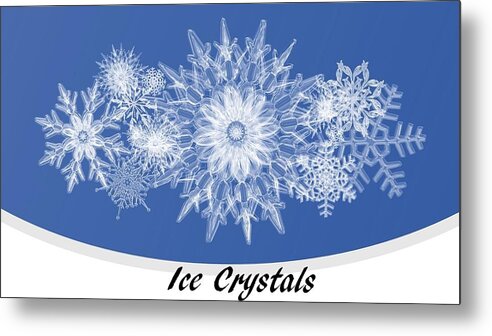Ice Metal Print featuring the mixed media Ice Crystals Blue by Nancy Ayanna Wyatt