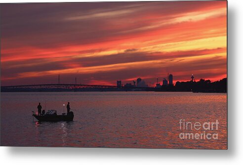 Boats Out All Night Metal Print featuring the photograph It's a Fisherman's Life on the Niagara by Tony Lee