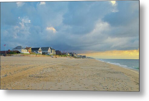 Beach Metal Print featuring the photograph Jersey Shore Beachfront Homes at Sunrise by Matthew DeGrushe