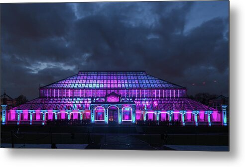 Christmas At Kew Metal Print featuring the photograph Kew lit up in Winter by Andrew Lalchan