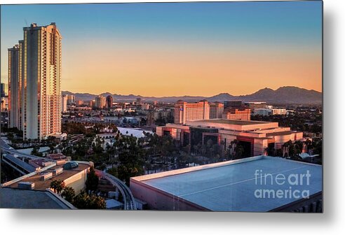 Vegas Metal Print featuring the photograph Las Vegas Sunrise by Shelia Hunt