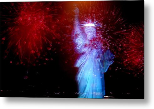 Statue Of Liberty Metal Print featuring the photograph USA - Liberty by Jacqueline M Lewis