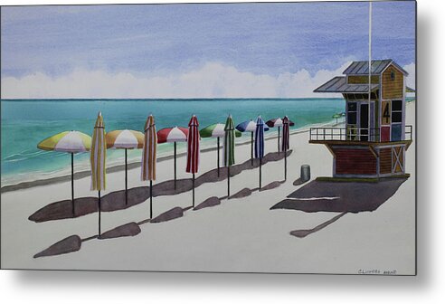 Beach Metal Print featuring the painting Lifeguard Station 4 by Cory Clifford